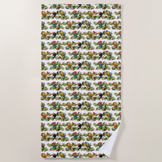 Serviette de plage tropicale (choisir la couleur) (Devant)
