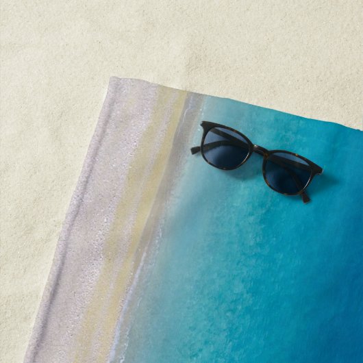 Serviette de plage tropicale d'océan de turquoise (En situation)