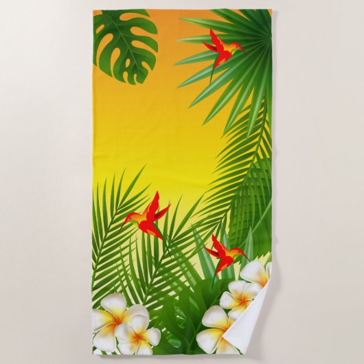Serviette De Plage 🏝 tropicale exotique (Devant)