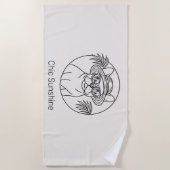 Serviette de plage tropicale Frenchie (Devant)