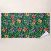 Serviette De Plage Tropiques Verts (Devant)