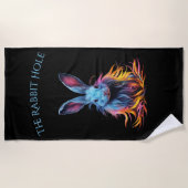 Serviette De Plage Trou de lapin bleu sur mesure (Devant)