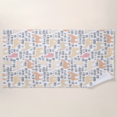 Serviette De Plage Troupeau de motif d'alpaga (Devant)