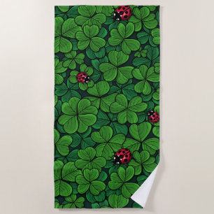 Serviette De Plage Trouvez le trèfle chanceux