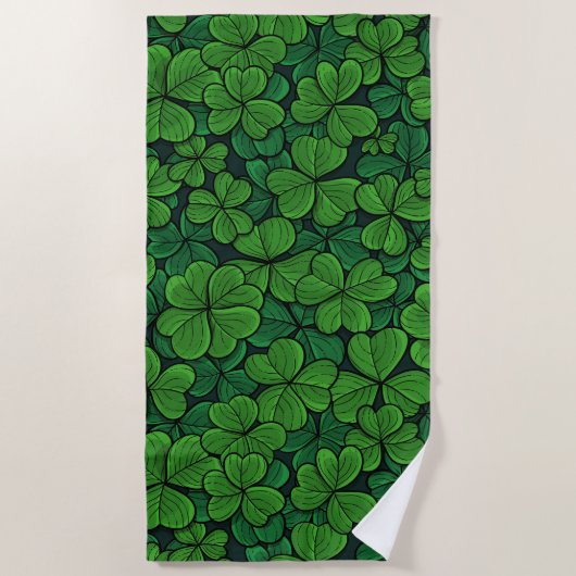 Serviette De Plage Trouvez le trèfle chanceux 2 (Devant)