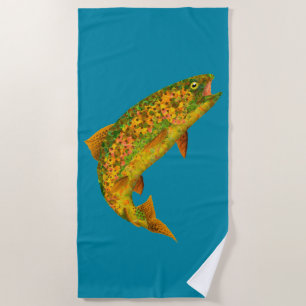 Serviette De Plage Truite arc-en-ciel feuille Aspen 2