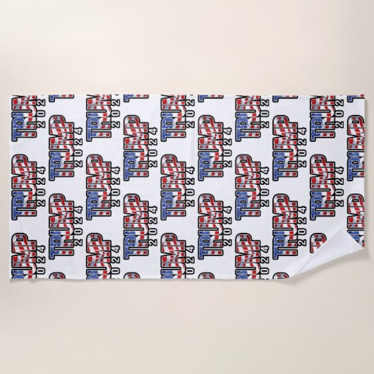 Serviette De Plage Trump 2024 - Drapeau de la vague (Devant)