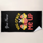 Serviette De Plage Tu M'As Frappé Les Poussins De Pâques (Devant)