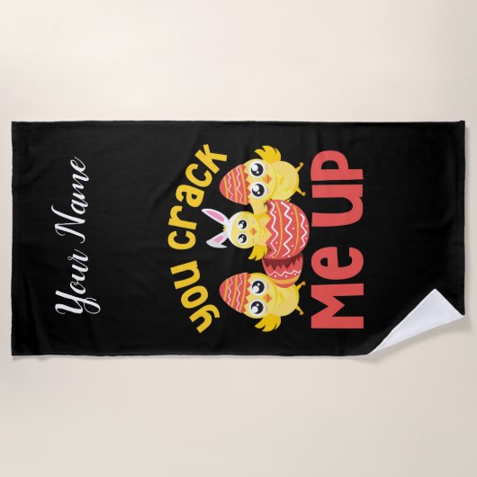 Serviette De Plage Tu M'As Frappé Les Poussins De Pâques (Devant)