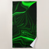 Serviette De Plage Tu plies and folds green nickeled on dark (Devant)