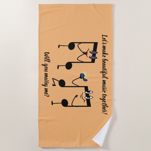 Serviette de plage - Tu veux m'épouser ? (Devant)