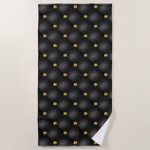 Serviette de plage Tufted Diamonds noir et or (Devant)