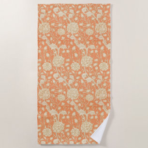 Serviette De Plage Tulipe sauvage de William Morris, motif floral vin
