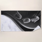 Serviette De Plage Tulipes Abstraites Marbres blancs (Devant)
