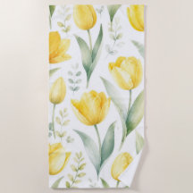 Tulipes jaunes Peinture florale aquarelle Botaniqu