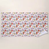 Serviette de plage Tulips dessinée à la main moder (Devant)