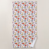 Serviette de plage Tulips dessinée à la main moder (Devant)