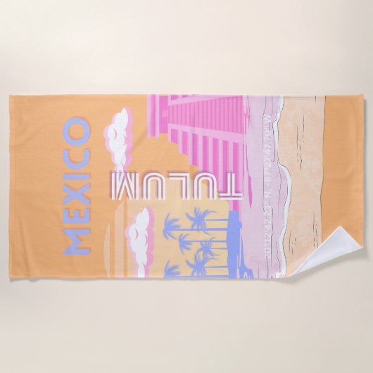 Serviette De Plage Tulum, Art Voyage, Preppy (Devant)