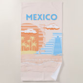 Serviette De Plage Tulum, Mexique, Art Voyage, Plage d'été (Devant)