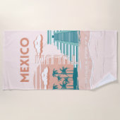 Serviette De Plage Tulum, Mexique, Art Voyage, Retro (Devant)