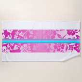 Serviette De Plage Tunnels Plage Hawaiian Hibiscus Surbord Pink (Devant)