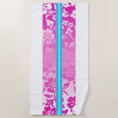 Serviette De Plage Tunnels Plage Hawaiian Hibiscus Surbord Pink (Devant)