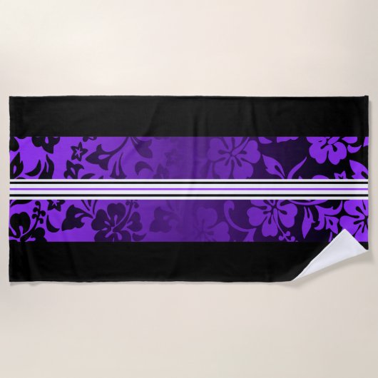 Serviette De Plage Tunnels Plage Hawaiian Hibiscus Surf Purple (Devant)