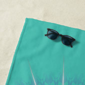 Serviette De Plage Turquoise argentée Turquoise Mandala (En situation)