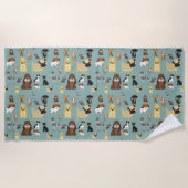 Serviette De Plage turquoise background dopattern (Devant)