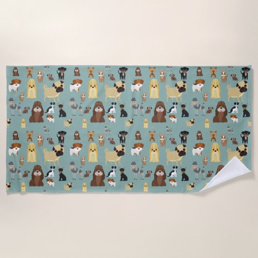 Serviette De Plage turquoise background dopattern (Devant)