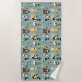 Serviette De Plage turquoise background dopattern (Devant)