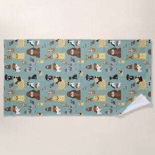 Serviette De Plage turquoise background dopattern
