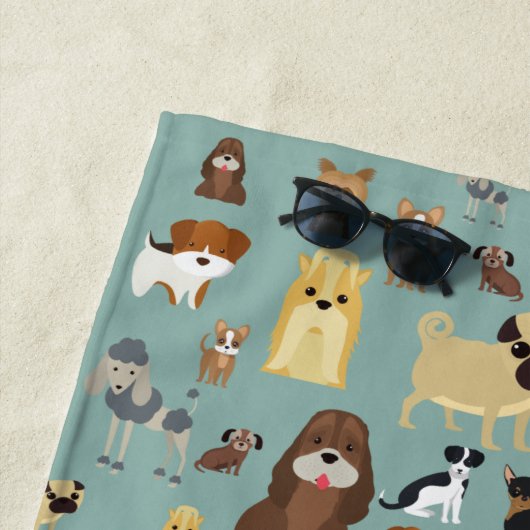 Serviette De Plage turquoise background dopattern (En situation)