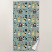Serviette De Plage turquoise background dopattern (Devant)