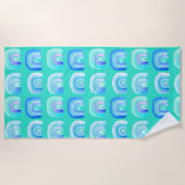 Serviette De Plage Turquoise bleu arc-en-ciel (Devant)