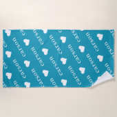 Serviette De Plage Turquoise Bleu Simple Personnalisé Nom de répétiti (Devant)