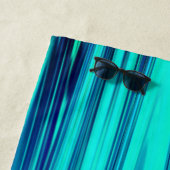 Serviette De Plage Turquoise Blue Green Ocean Wave Abstrait Monograms (En situation)