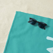 Serviette de plage Turquoise Custom Name (En situation)
