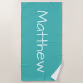 Serviette de plage Turquoise Custom Name (Devant)
