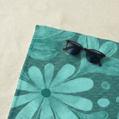 Serviette De Plage Turquoise et Aqua Floral Beach (En situation)