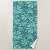 Serviette De Plage Turquoise et Aqua Floral Beach (Devant)