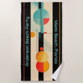 Serviette De Plage Turquoise et Orange Personnalisés (Devant)