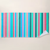 Serviette De Plage Turquoise et rose (Devant)