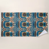 Serviette De Plage Turquoise Gold Sun Southwestern Art (Devant)