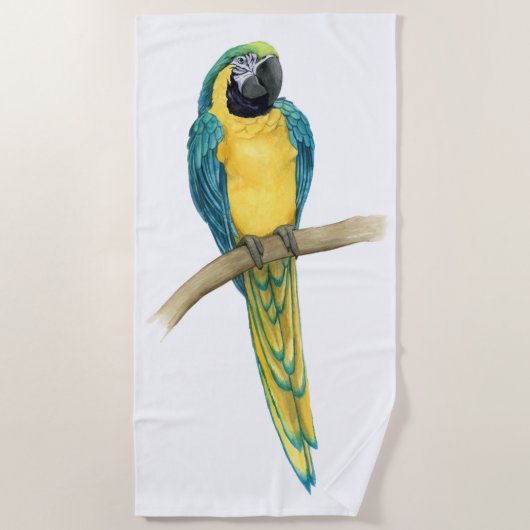 Serviette De Plage Turquoise Macaw (Devant)