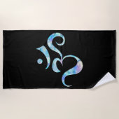 Serviette De Plage Turquoise Marbré Om (Devant)