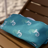 Serviette de plage turquoise personnalisée de