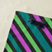 Serviette De Plage Turquoise, Vert citron, Parties scintillant rose c (En situation)