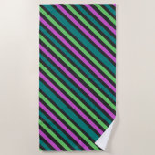 Serviette De Plage Turquoise, Vert citron, Parties scintillant rose c (Devant)