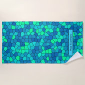 Serviette De Plage Turquoise Vert Cyan Bleu Motif (Devant)